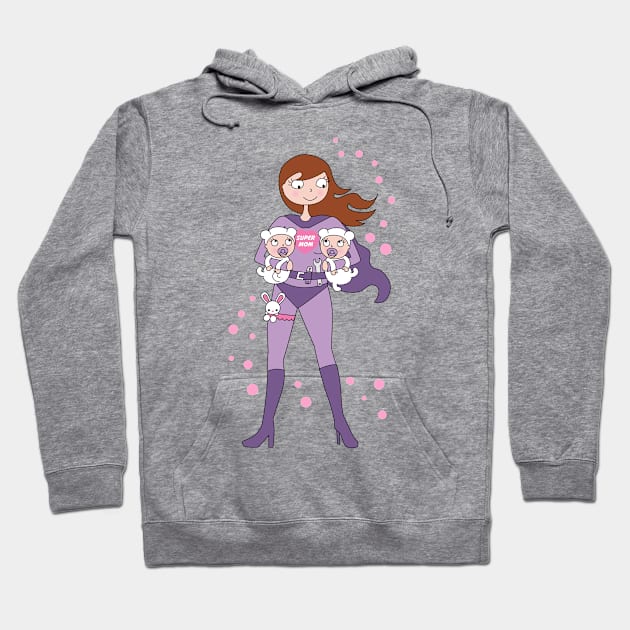 Supermom twins - brown hair Hoodie by Cuddles and chaos